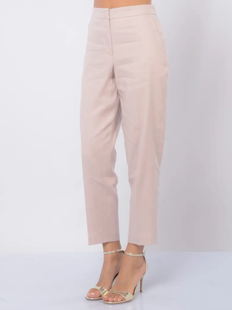 pantalone da donna Seventy chino in misto lino VIOLA