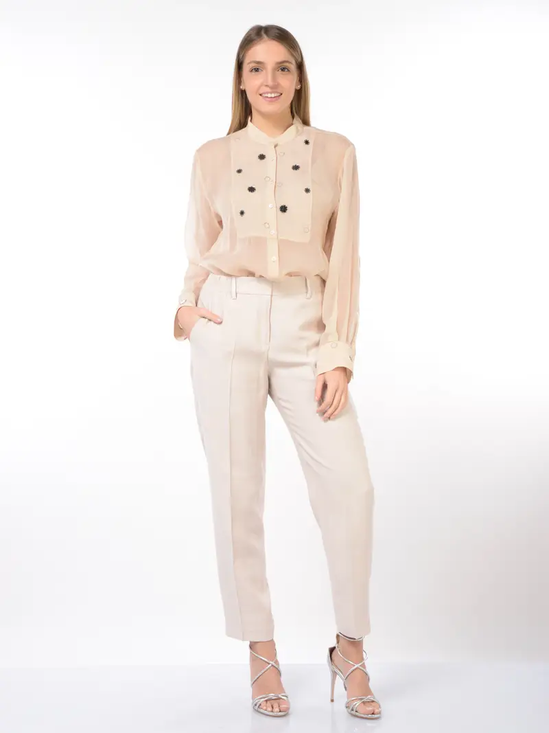 pantalone da donna Seventy chino in viscosa BEIGE miniatura 2