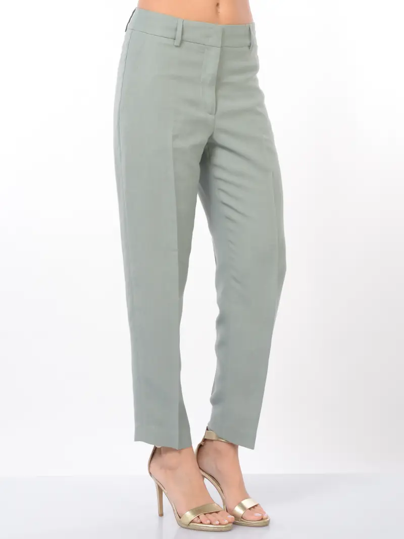 pantalone da donna Seventy chino in viscosa e lino Verde
