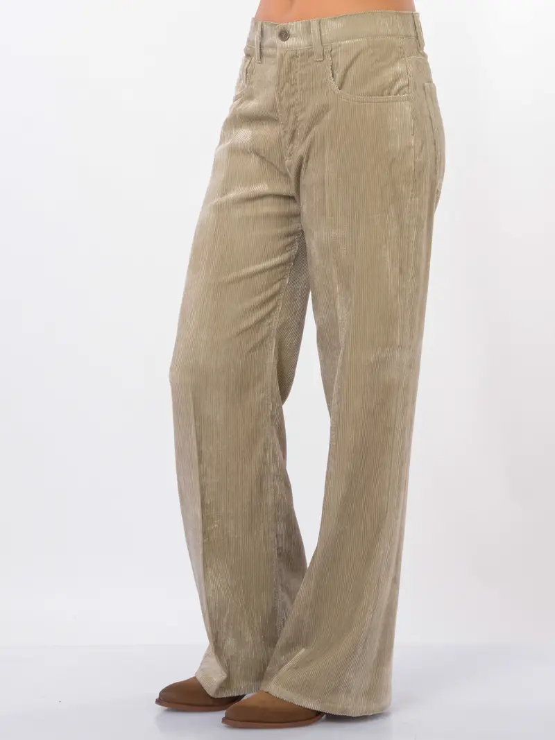 pantalone da donna Seventy cinque tasche in velluto rigato MARRON