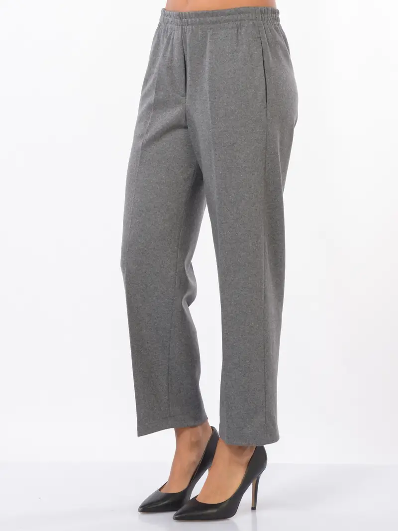 pantalone da donna Seventy in lana con elastico Grigio