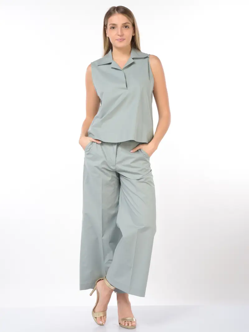 top da donna Seventy boxy con colletto a camicia Grigio miniatura 2