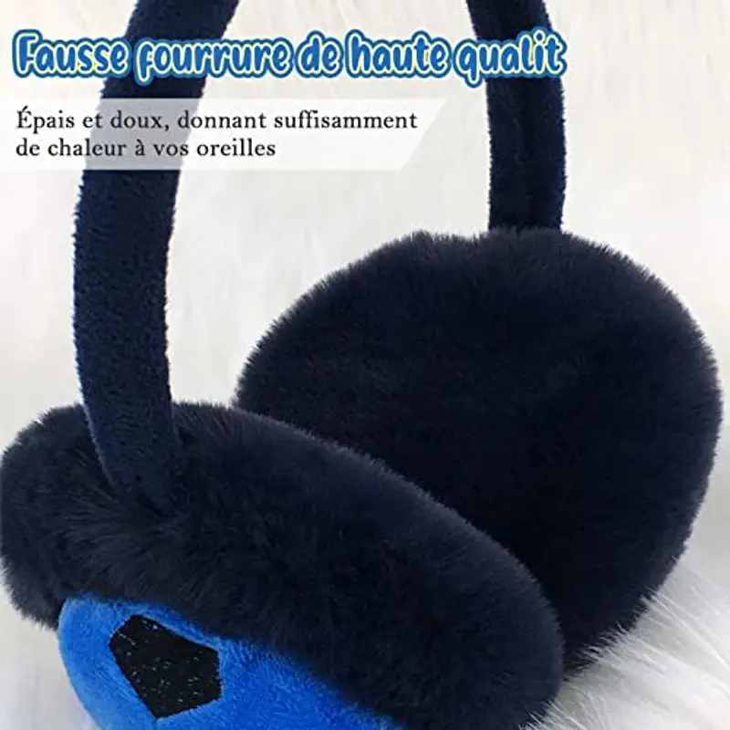 SEYUFN Paraorecchie invernale per bambini con imbottitura in morbido peluche per orecchie e ragazze a maglia per le miniatura 2