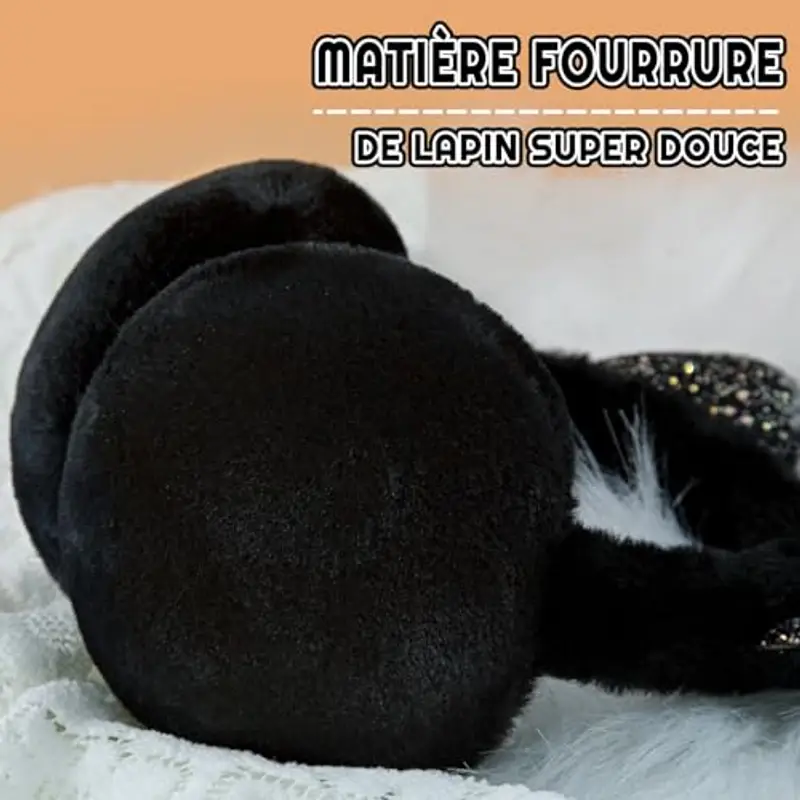 SEYUFN Paraorecchie per ragazze, scaldabagni morbidi in peluche per bambini, copriorecchie regolabili, graziosi miniatura 2