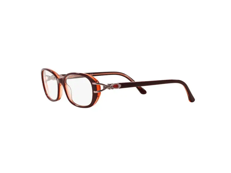 Donna SF1552B C578 Montature da vista Plastica Rosso Rotonda miniatura 3