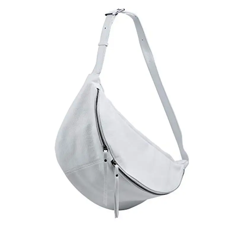 SH Leder Daniela G768 - Borsa da donna unisex in vera pelle, 49 x 28 cm, bianco, Grande