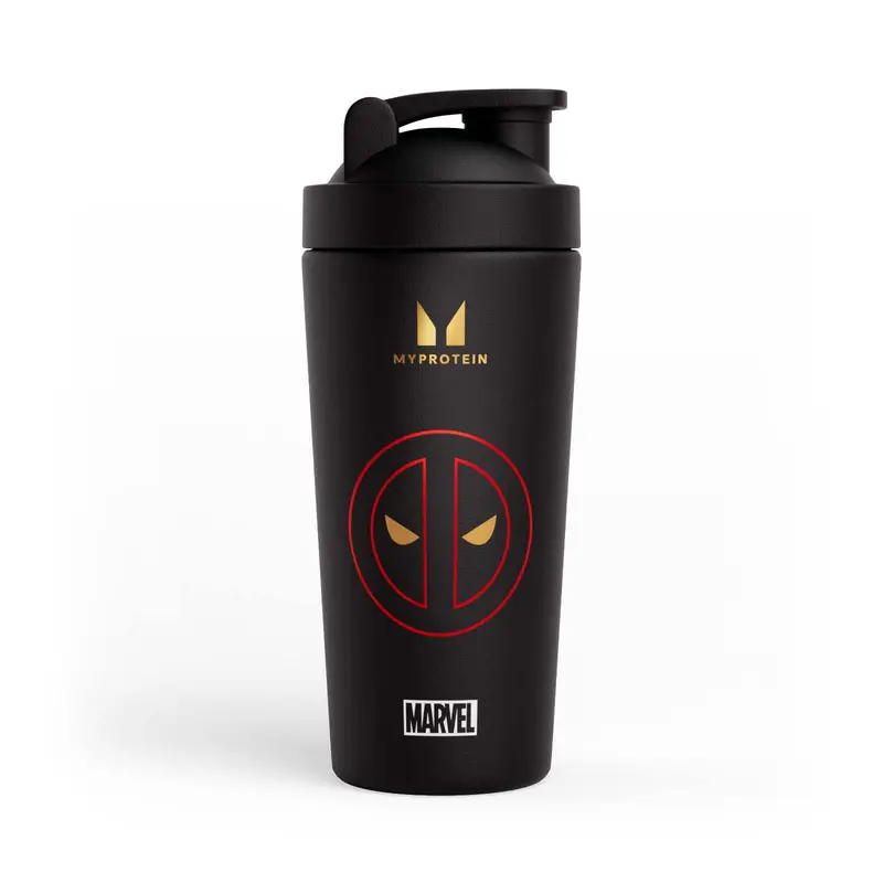 Shaker in metallo riciclato Deadpool Myprotein - Nero