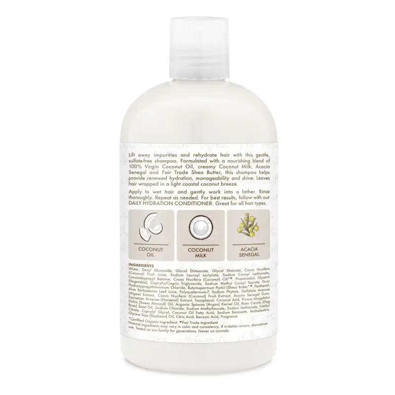 100% Virgin Coconut Oil Daily Hydration Shampoo - Shampoo lavaggi frequenti, Capelli normali miniatura 2
