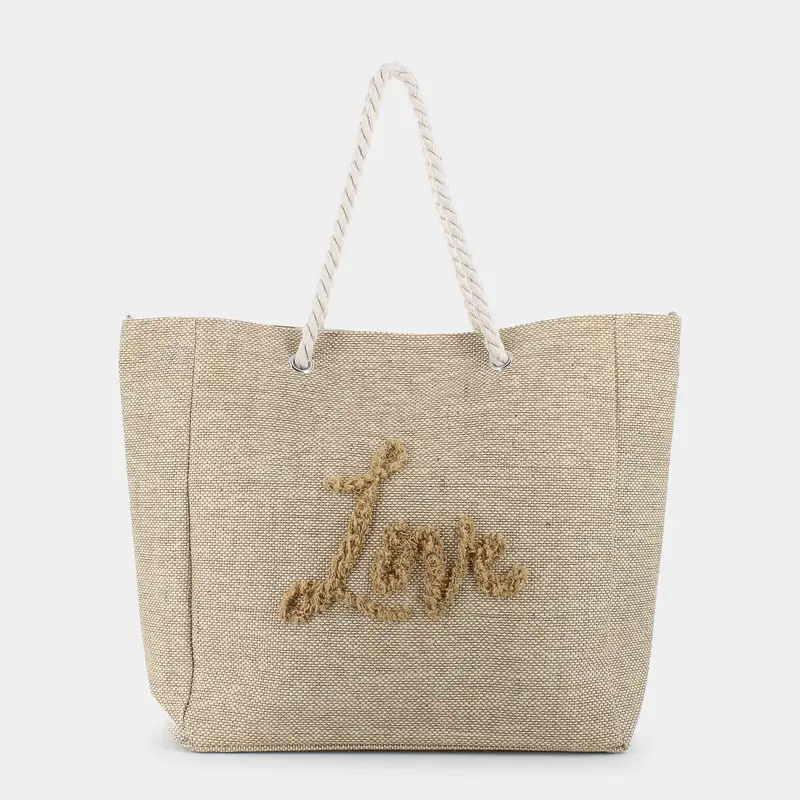 Borsa Mare Sheen da Donna, beige