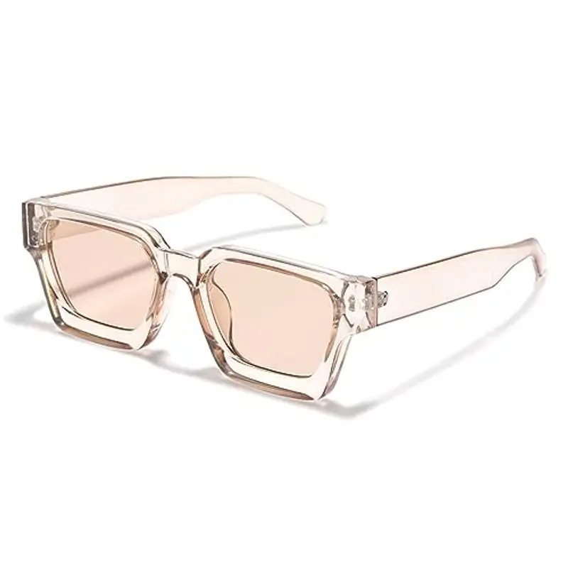 SHEEN KELLY Retangle spesse con occhiali da sole robusti rettangolari per donne uomini alla moda classici stretti piazza nera di tartaruga telaio in tela da sole