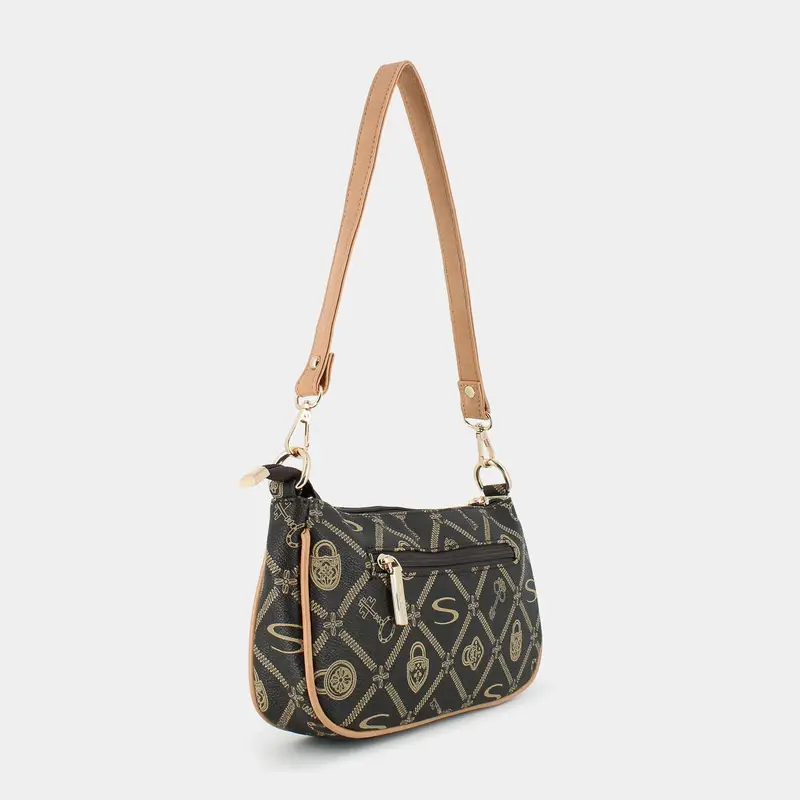 Tracolle Sheen da Donna, marrone miniatura 2