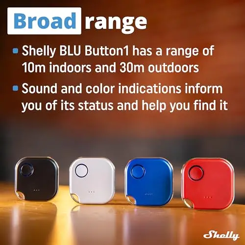 Shelly Blu Button 1 Bianco, pulsante smart, Bluetooth, Attivazione di azioni e Scene, Chiudi/Apri o spegnere/Accendere miniatura 3