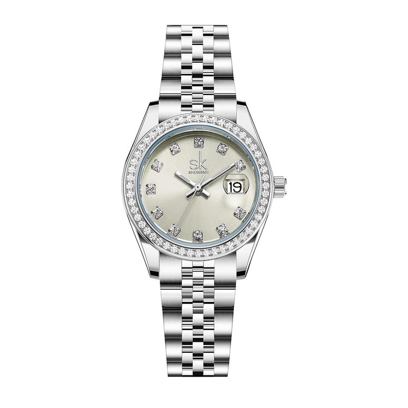 SHENGKE Orologio Donna Acciaio Cristallo Elegante