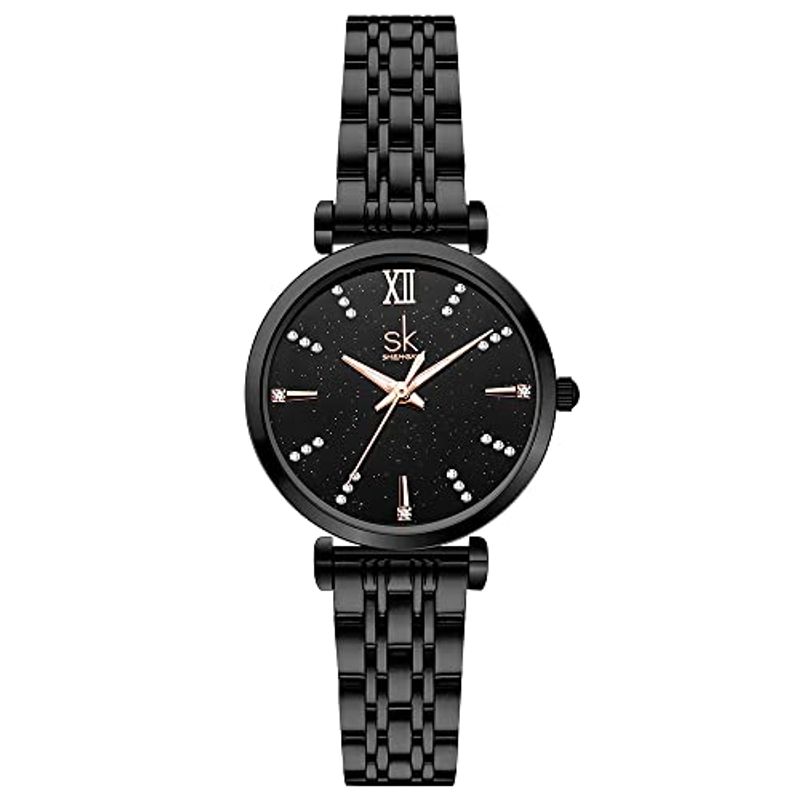 SHENGKE Orologio Moda Donna Acciaio Inox Pelle