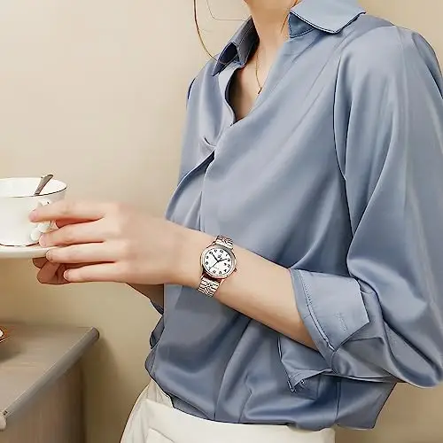 SHENGKE SK Orologi da donna Classic Business con cinturino in acciaio inossidabile ed elegante orologio da donna con miniatura 3