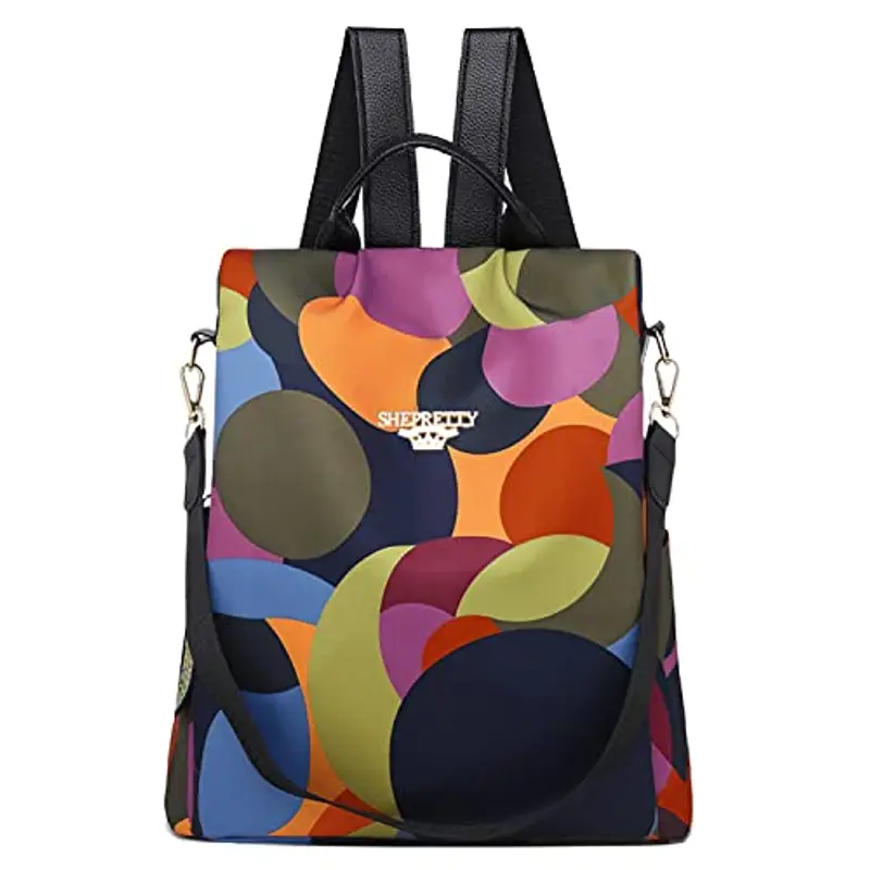 shepretty Zaino Donna antifurto Borsa Tracolla Colorato Zainetto Viaggio Daypack zaino donna scuola, AL911 Colorato