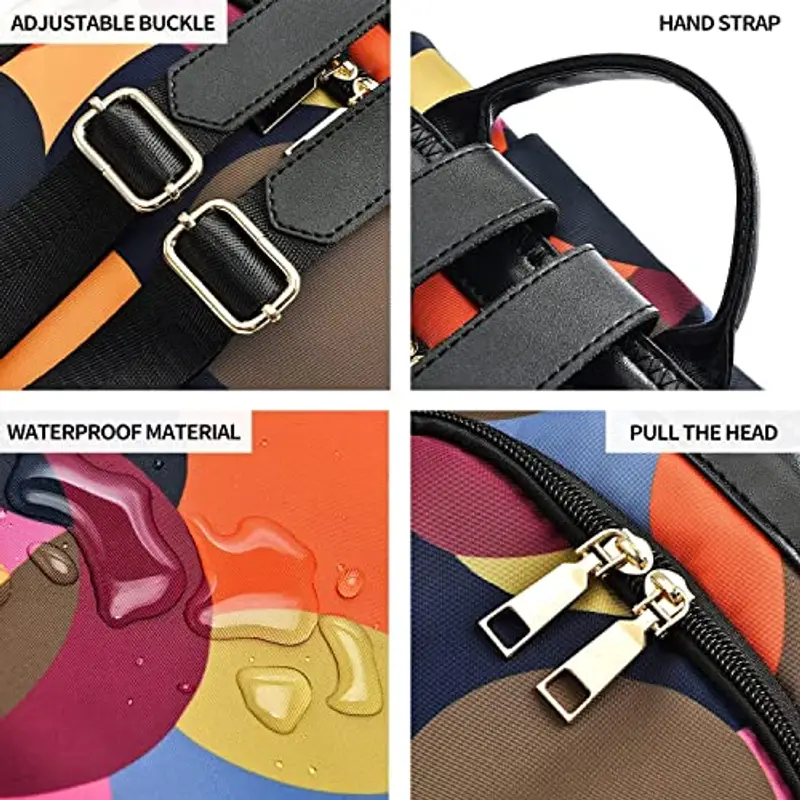 shepretty Zaino Donna antifurto Borsa Tracolla Colorato Zainetto Viaggio Daypack zaino donna scuola, AL911 Colorato miniatura 2