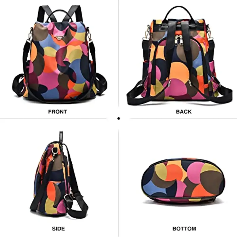 shepretty Zaino Donna antifurto Borsa Tracolla Colorato Zainetto Viaggio Daypack zaino donna scuola, AL911 Colorato miniatura 3