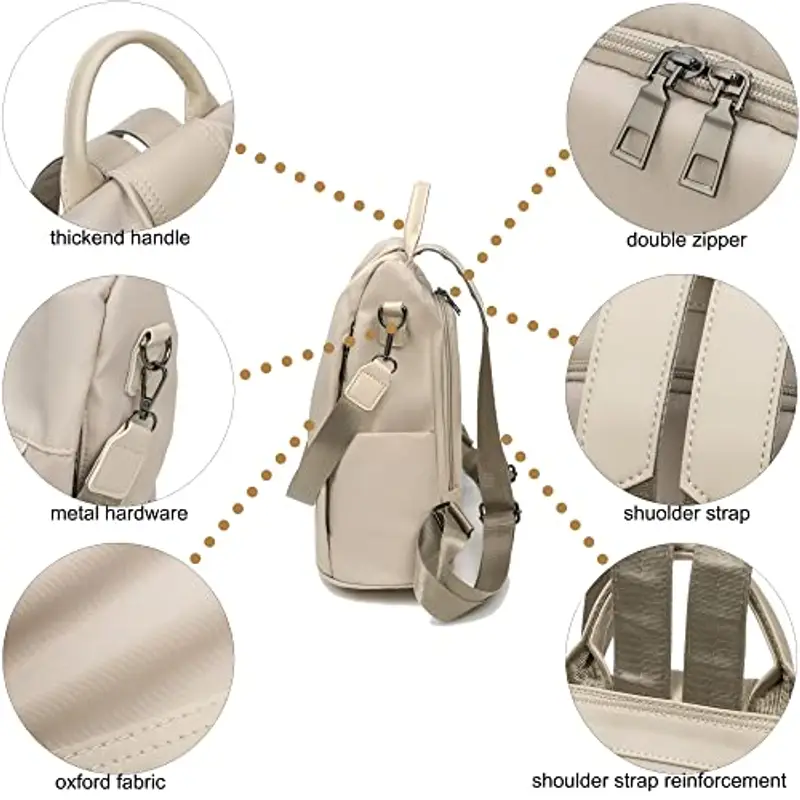 shepretty Zaino Donna antifurto Borsa Tracolla Zainetto Viaggio Daypack, 12911-1 miniatura 3
