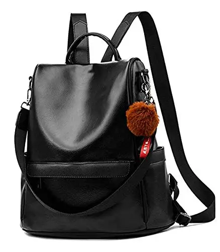 shepretty Zaino Donna antifurto Borsa Tracolla Zainetto Viaggio Daypack,6766Nero