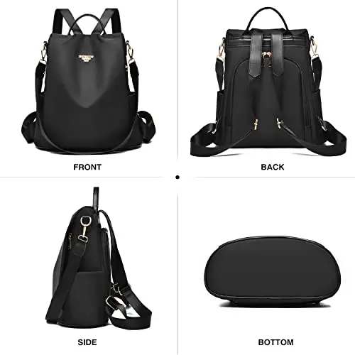 shepretty Zaino Donna antifurto Borsa Tracolla Zainetto Viaggio Daypack zaino donna scuola, 8864Nero miniatura 2