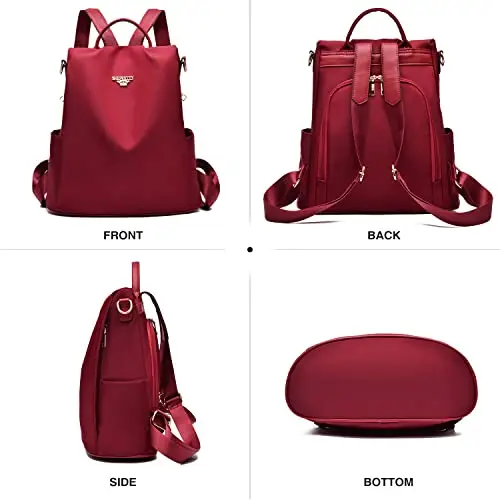 shepretty Zaino Donna antifurto Borsa Tracolla Zainetto Viaggio Daypack zaino donna scuola, 8864Rosso miniatura 2