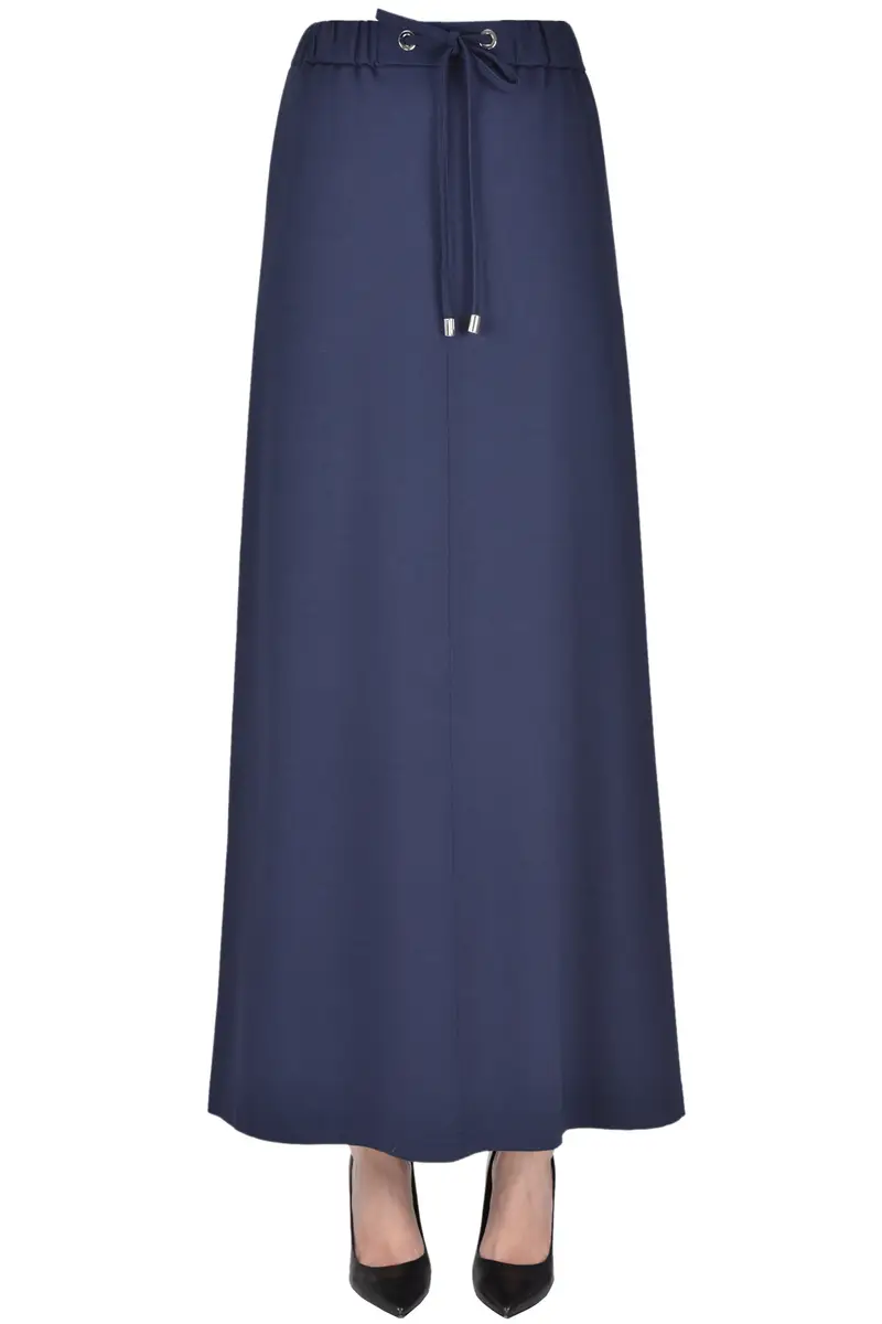 Gonna lunga in felpa Blu Marino