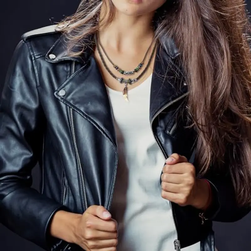 SHIEAGLELD Collana Uomo, Collana Intrecciata in Pelle, Collana con Pendente da Donna perline di etnico stile bohémien vintage Collana, Lunghezza Regolabile Con Esclusivo Portagioie miniatura 3