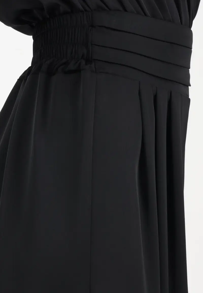 Pantalone elegante a palazzo nero da donna miniatura 3