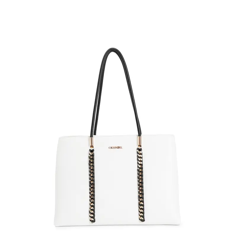 shopping bag con manici tubolari bianco taglia unica