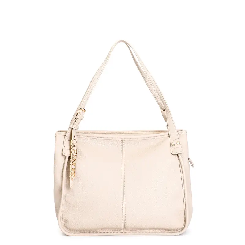 shopping bag morbida in materiale granato con tracolla e dettaglio lettering beige taglia unica