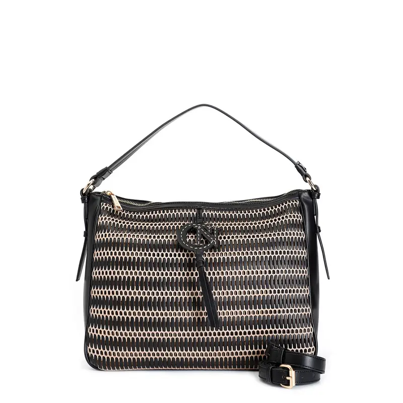 shopping con dettaglio in rete con infilatura. logo con infilatura nero taglia unica