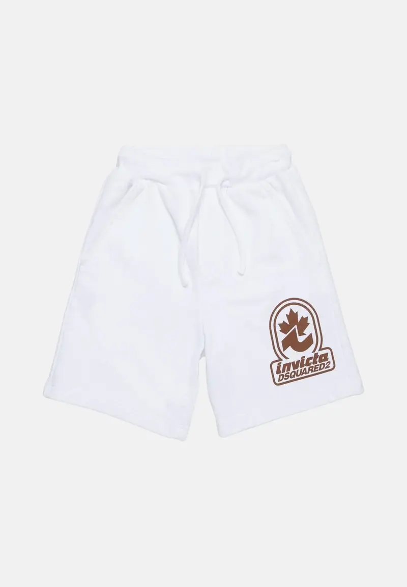 Shorts bianco per bambino e bambina con stampa del logo "Invicta Dsquared2"