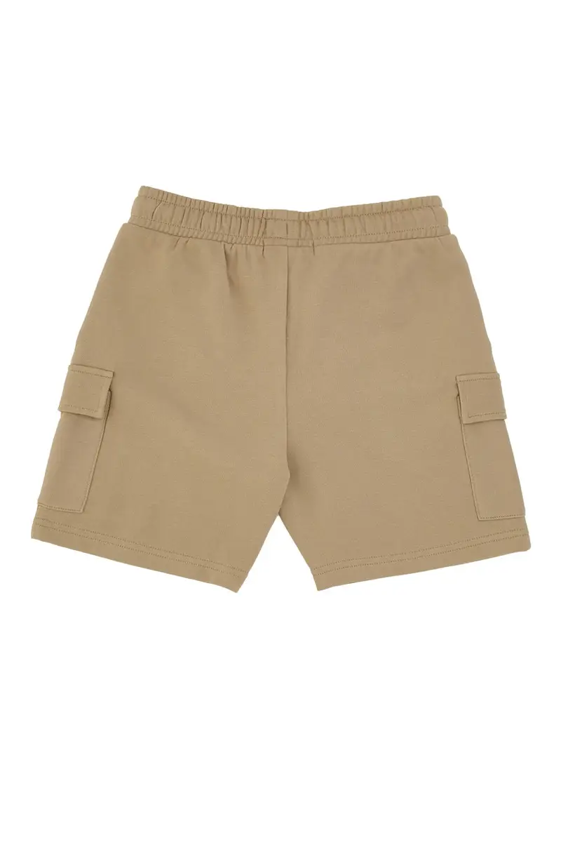 Shorts Cargo Beige con Logo Ricamato Pitt Kids PT-B-SP-05006 miniatura 2
