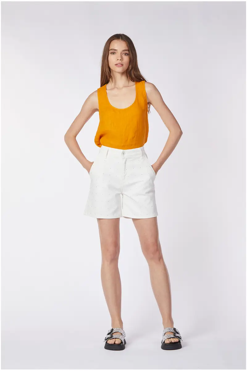 shorts in bull denim tinto capo bianco