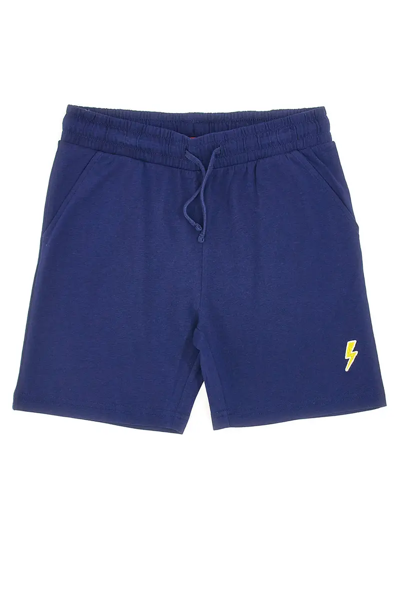 Shorts Tuta Blu con Logo Ricamato Pitt Kids PT-B-SP-05033