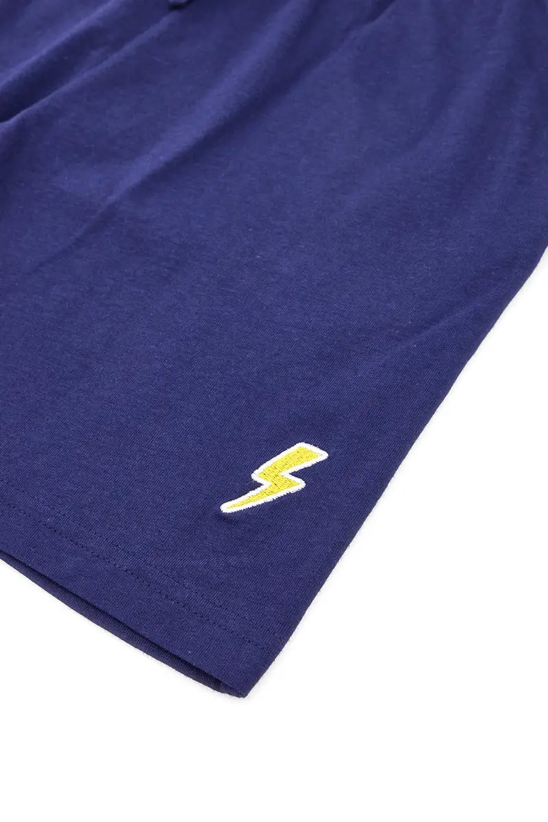 Shorts Tuta Blu con Logo Ricamato Pitt Kids PT-B-SP-05033 miniatura 2