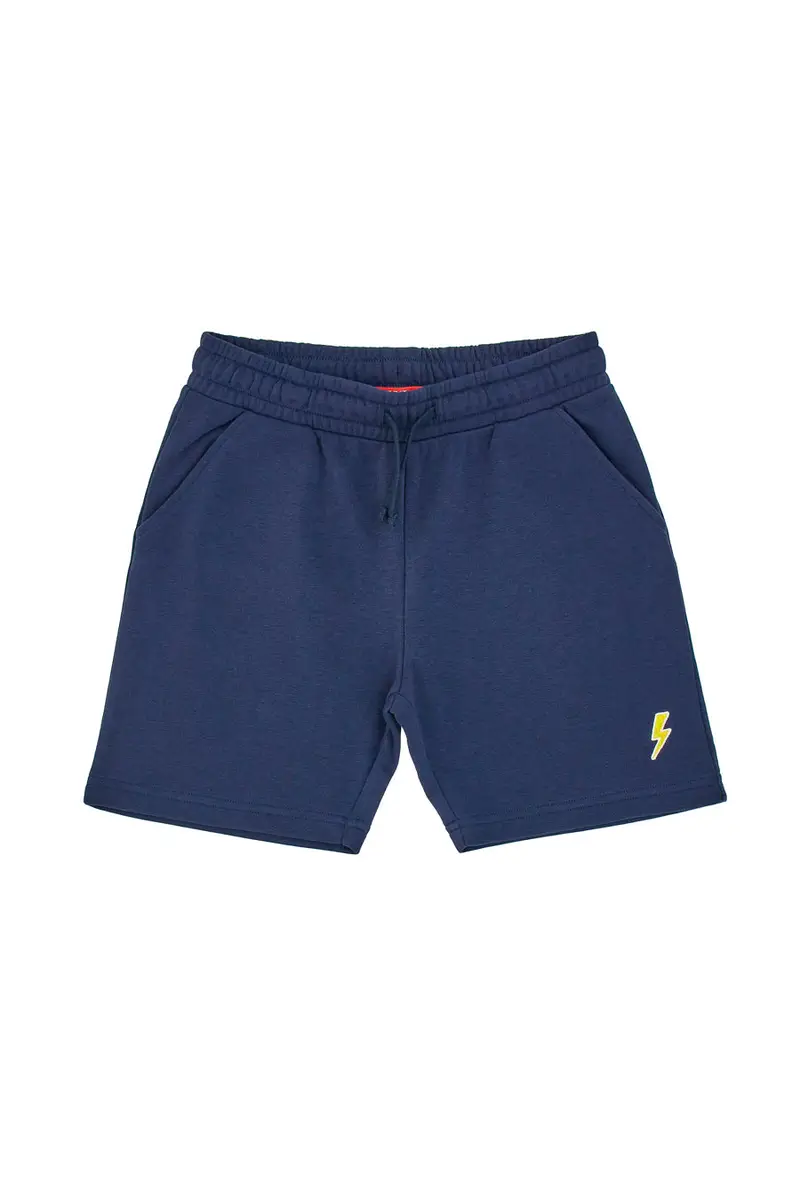 Shorts Tuta Blu Scuro con Logo Ricamato Pitt Kids PT-B-SP-05023