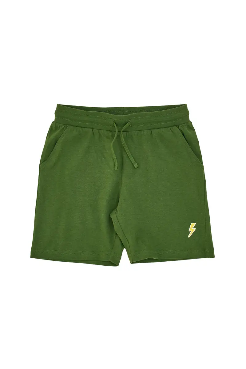 Shorts Tuta Verdi con Logo Ricamato Pitt Kids PT-B-SP-05005