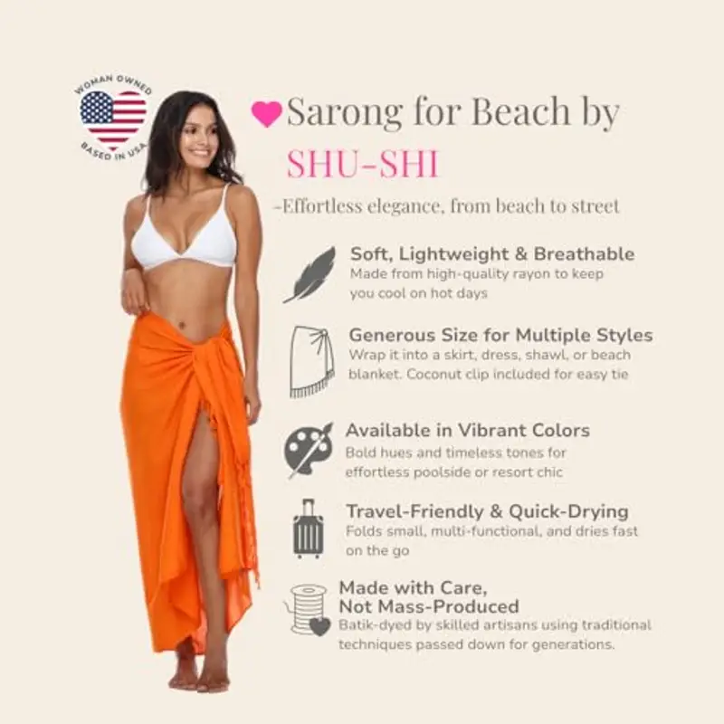 SHU-SHI - Pareo/Prendisole - Donna - Taglia Unica - Arancione miniatura 2