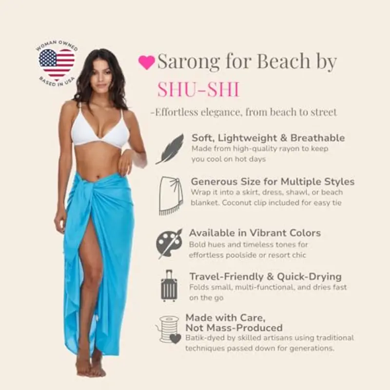 SHU-SHI - Pareo/Prendisole - Donna - Taglia Unica - Ciano miniatura 2