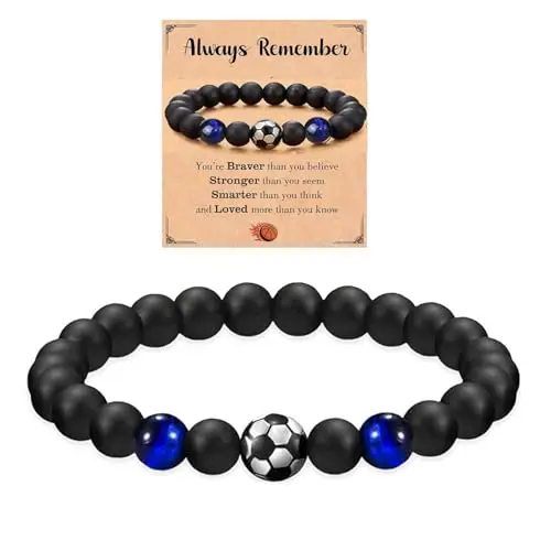 SHUOHONG Bracciale Ragazzo Calcio, Regalo Ragazzo Gadget Calcio, Braccialetti Bambini Ispiratori, Idee Regalo Ragazzo,