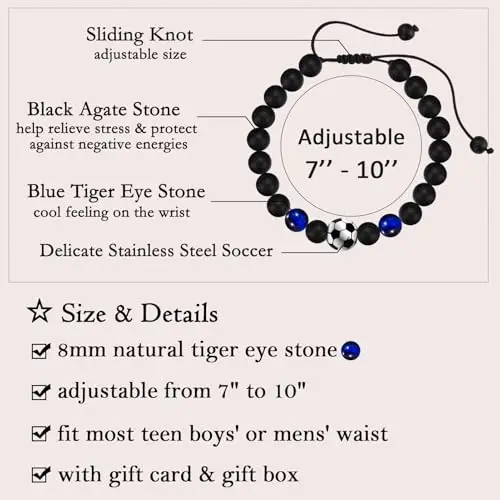 SHUOHONG Bracciale Ragazzo Calcio, Regalo Ragazzo Gadget Calcio, Braccialetti Bambini Ispiratori, Idee Regalo Ragazzo miniatura 2