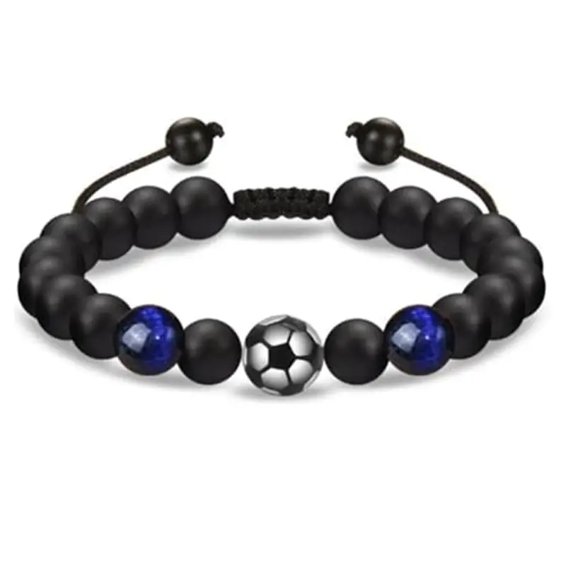 SHUOHONG Bracciale Ragazzo Calcio, Regalo Ragazzo Gadget Calcio, Braccialetti Bambini Ispiratori, Idee Regalo Ragazzo, per Amanti del Calcio Regali di Compleanno per Famiglie Amici Coppia (Coulisse)