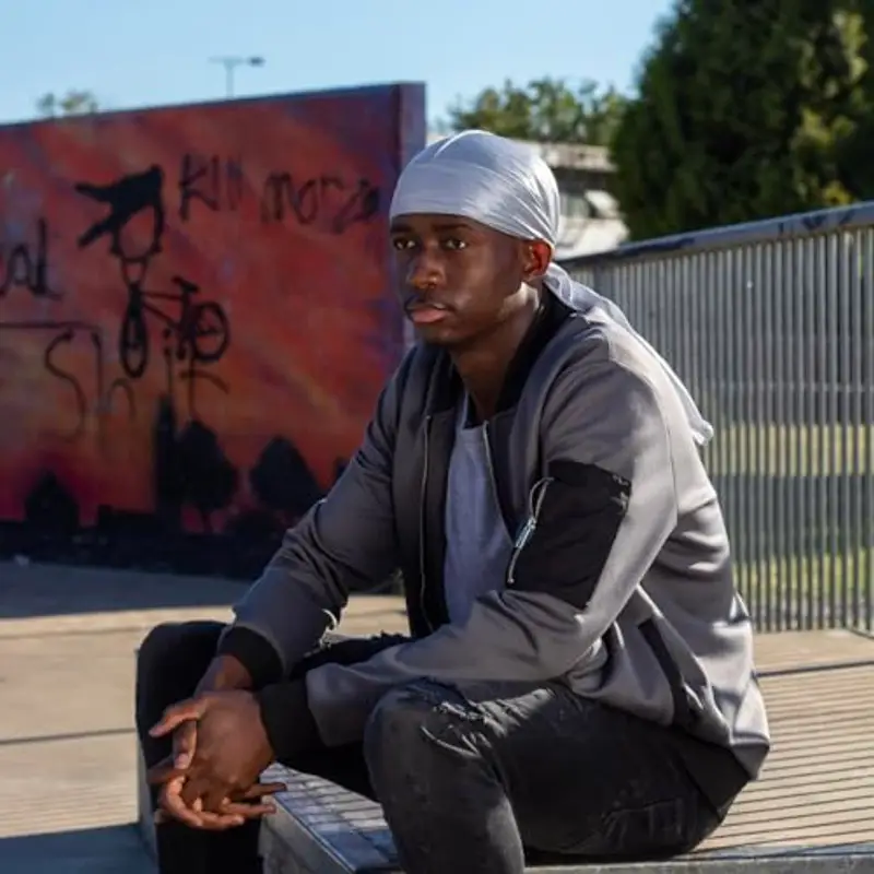 Shyne Silky Durag - Argento | Perfetto per Waves, Trecce e Locs | Premium Silk Du Rags per Uomini e Donne | Coda Larga miniatura 3