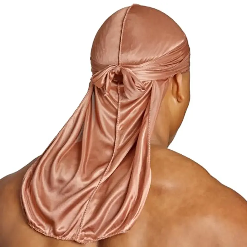 SHYNE Silky Durag - Bronzo | Perfetto per Waves, Trecce e Locs | Premium Silk Du Rags per Uomini e Donne | Coda Larga e miniatura 2