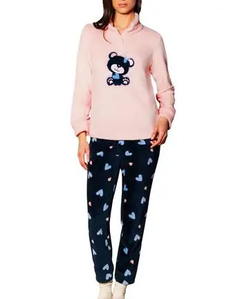 Pigiama donna in caldo pile coral SieLei Gardena GA16