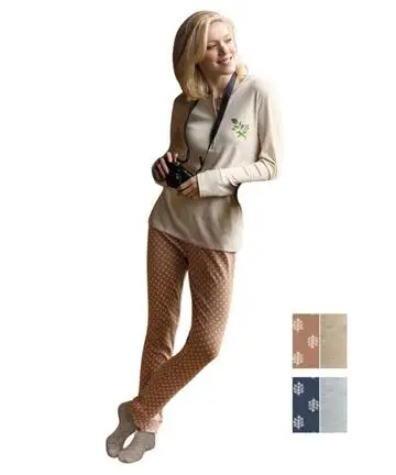 Pigiama donna in jersey di cotone caldo Sielei Oslo OS15