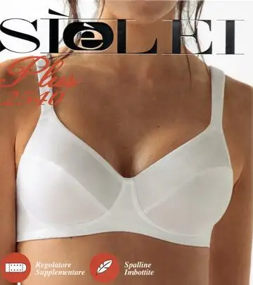 Reggiseno donna calibrato senza ferretto in microfibra SieLei Plus 2540 Coppa C e D