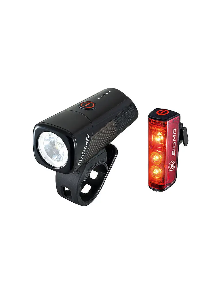Set di luci per bici a batteria Buster 400 con luce posteriore Blaze Flash nero